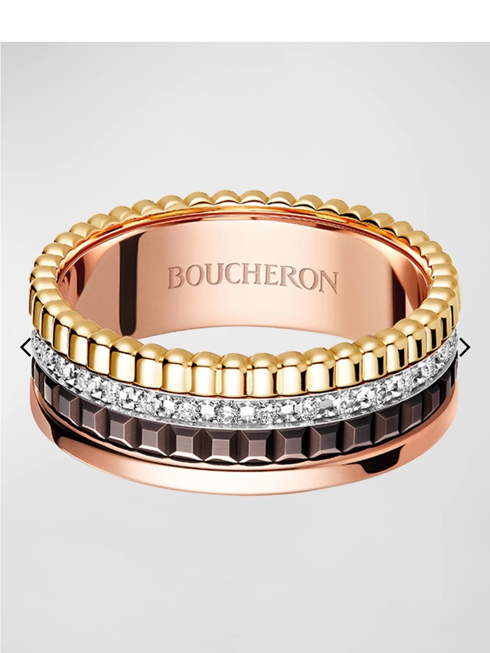 Boucheron Quatre 18K Gold Classique Small Band Diamond Ring